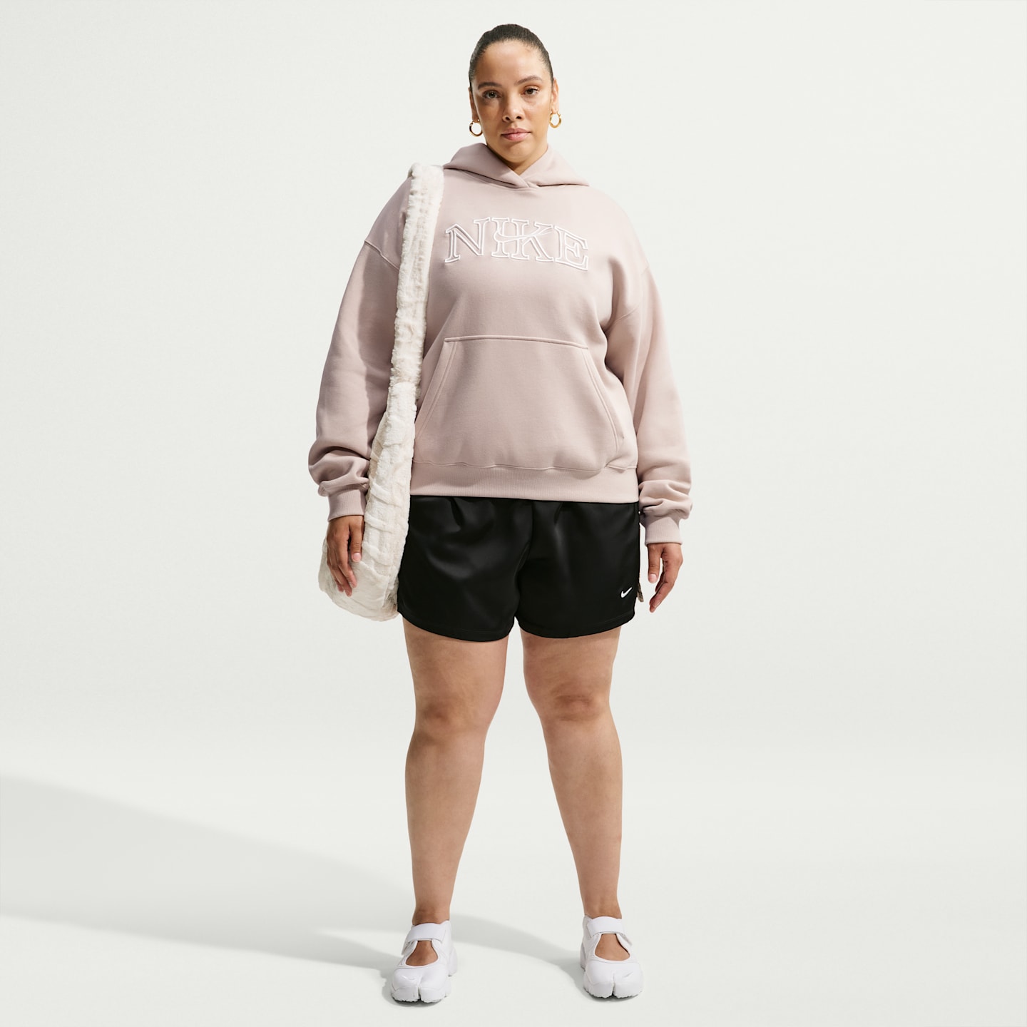 Женские худи Nike Studio Fleece Medium Weight Women's Oversized Pullover Logo — фото 4