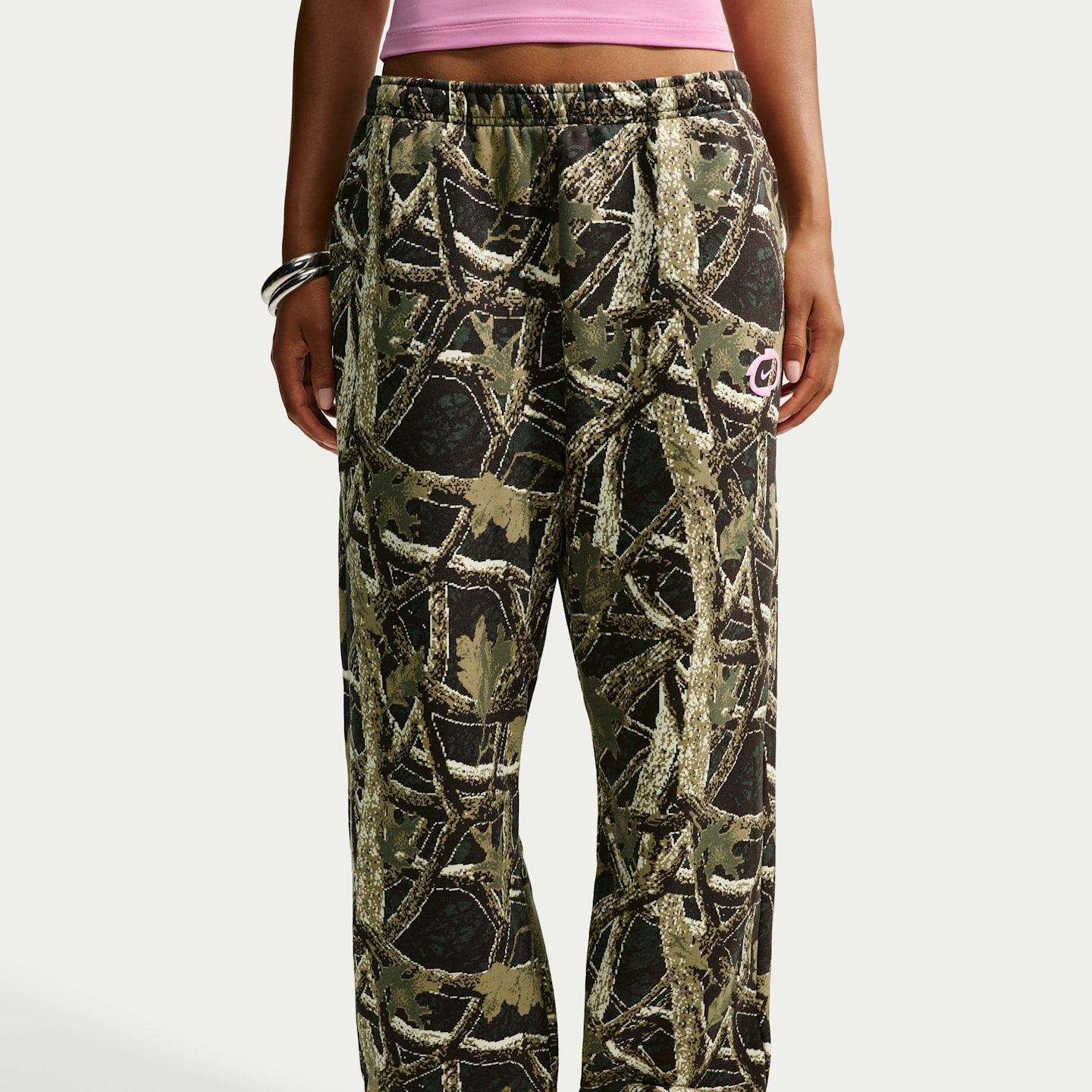 Женские брюки Nike Studio Fleece Medium Weight Women's High-Rise Oversized Cuffed Pants — фото 2