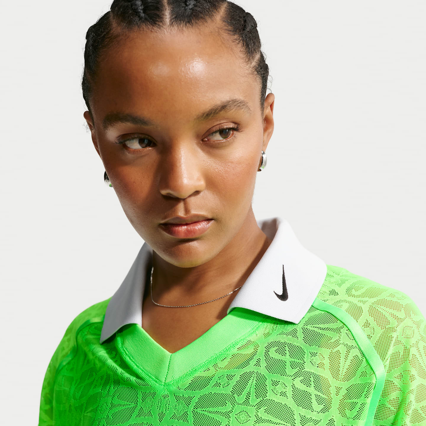 Женские кроссовки Nike Sportswear Women's Loose Lace Polo Jersey Top — фото 3