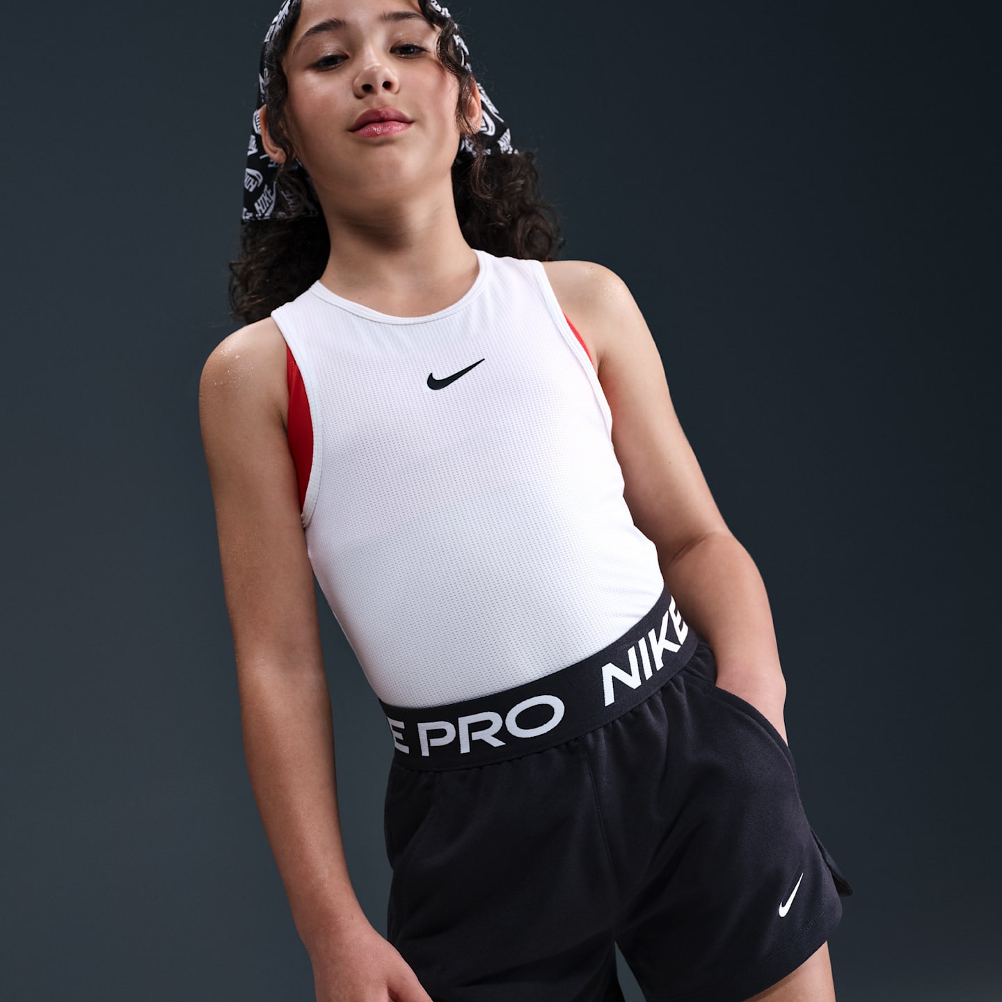 Детские шорты Nike Pro Fleece Big Kids' (Girls') Dri-FIT Shorts — фото 2