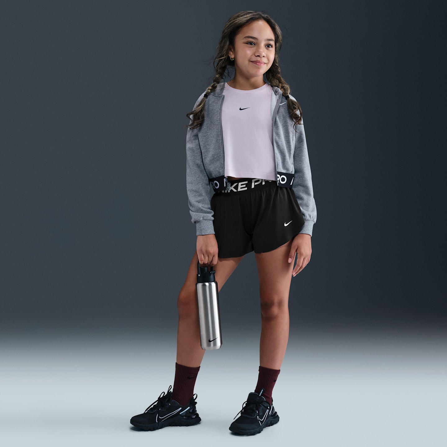 Детские шорты Nike Pro Big Kids' (Girls') Dri-FIT 2-in-1 Shorts