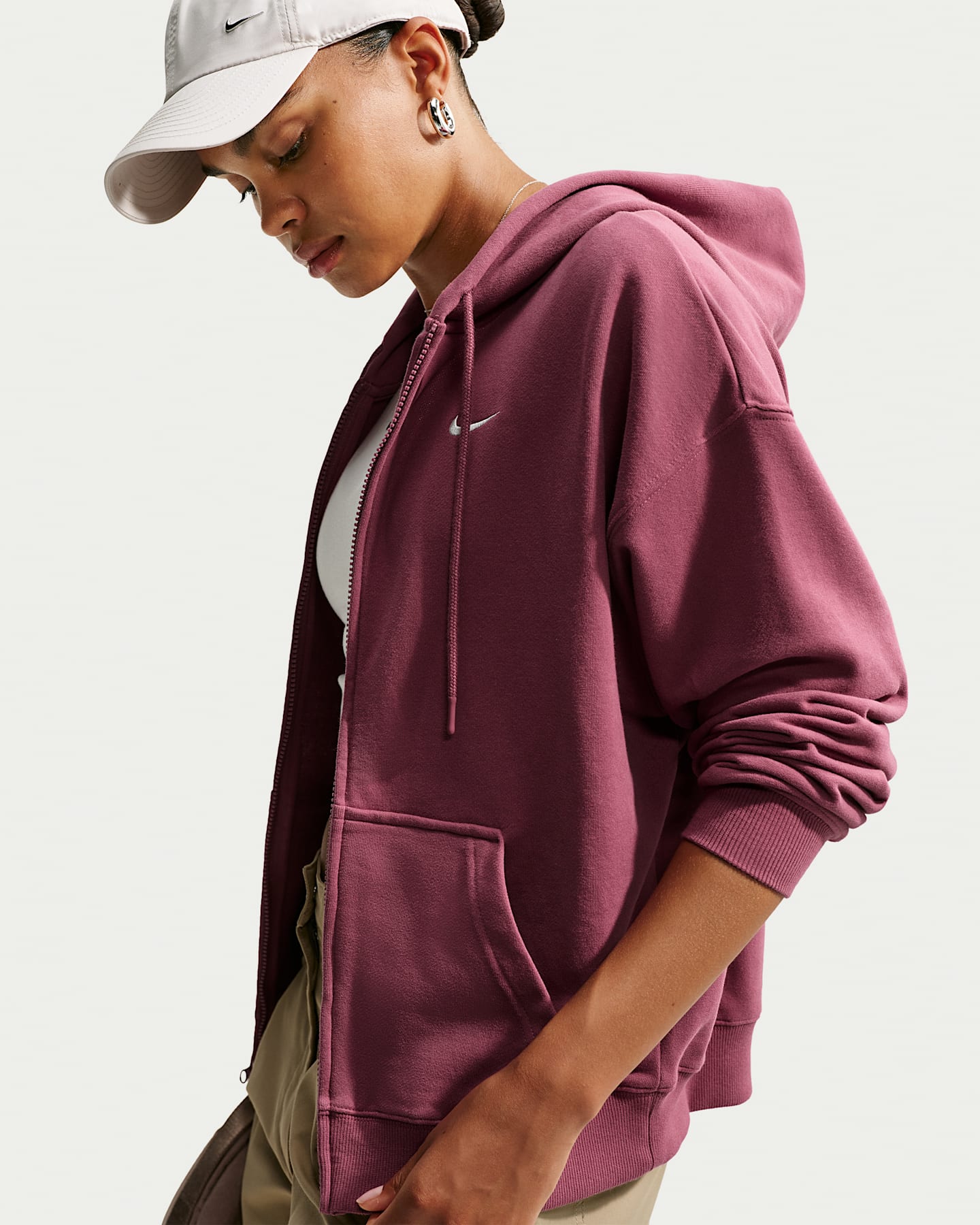 Женские худи Nike Studio Fleece Lightweight Women's Oversized Full-Zip — фото 8