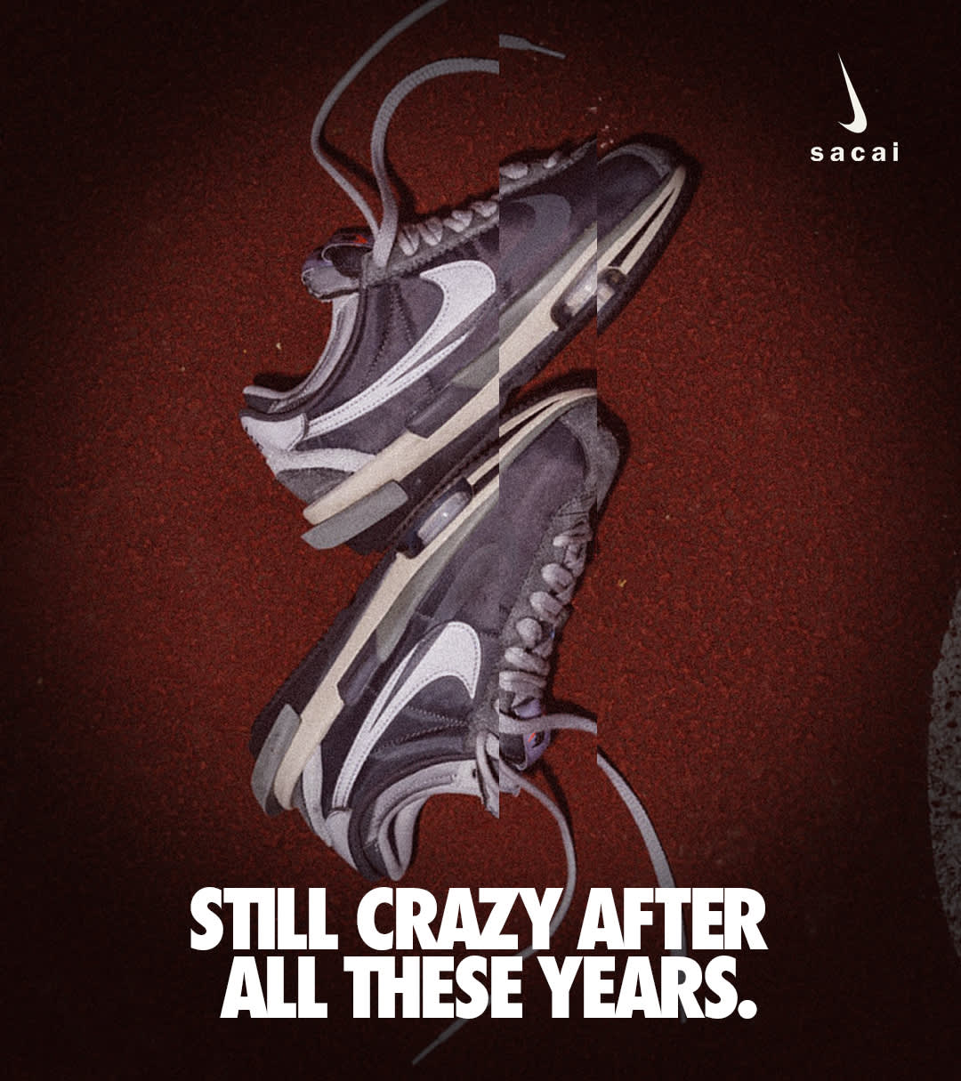 sacai × Nike Zoom Cortez "Iron Grey"27.5