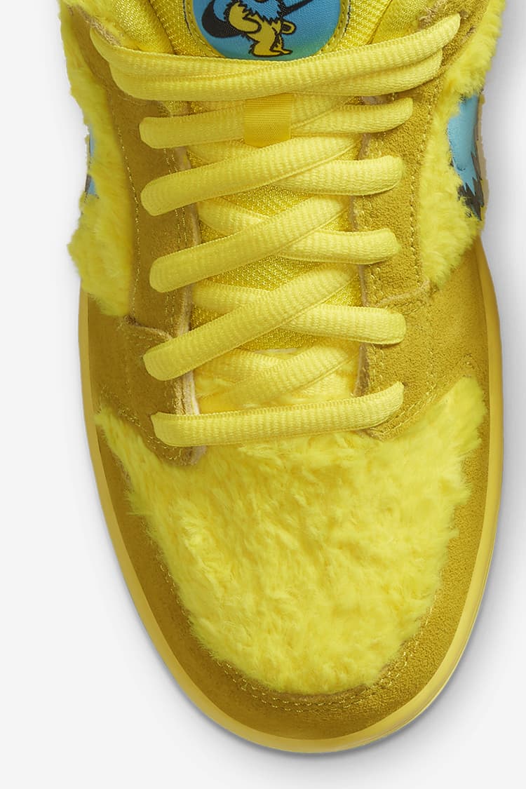 yellow fuzzy nike shoes