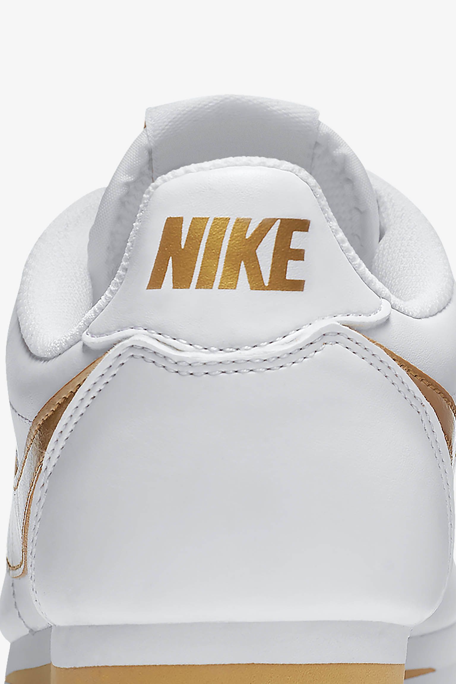 Women's Nike Classic Cortez 'White & Metallic Gold'. Nike SNKRS