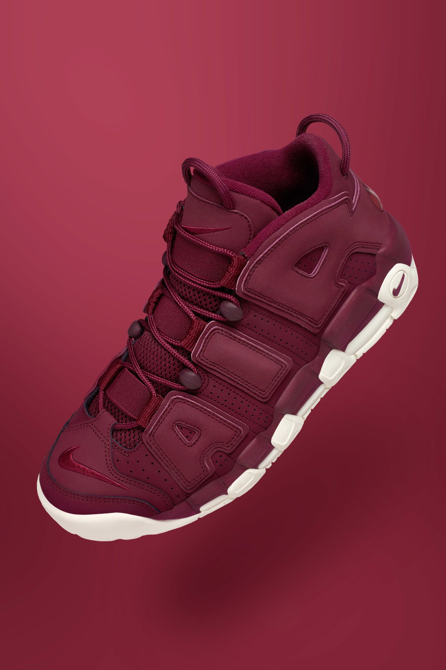 nike air more uptempo maroon
