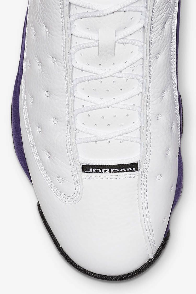 purple and white jordans 13