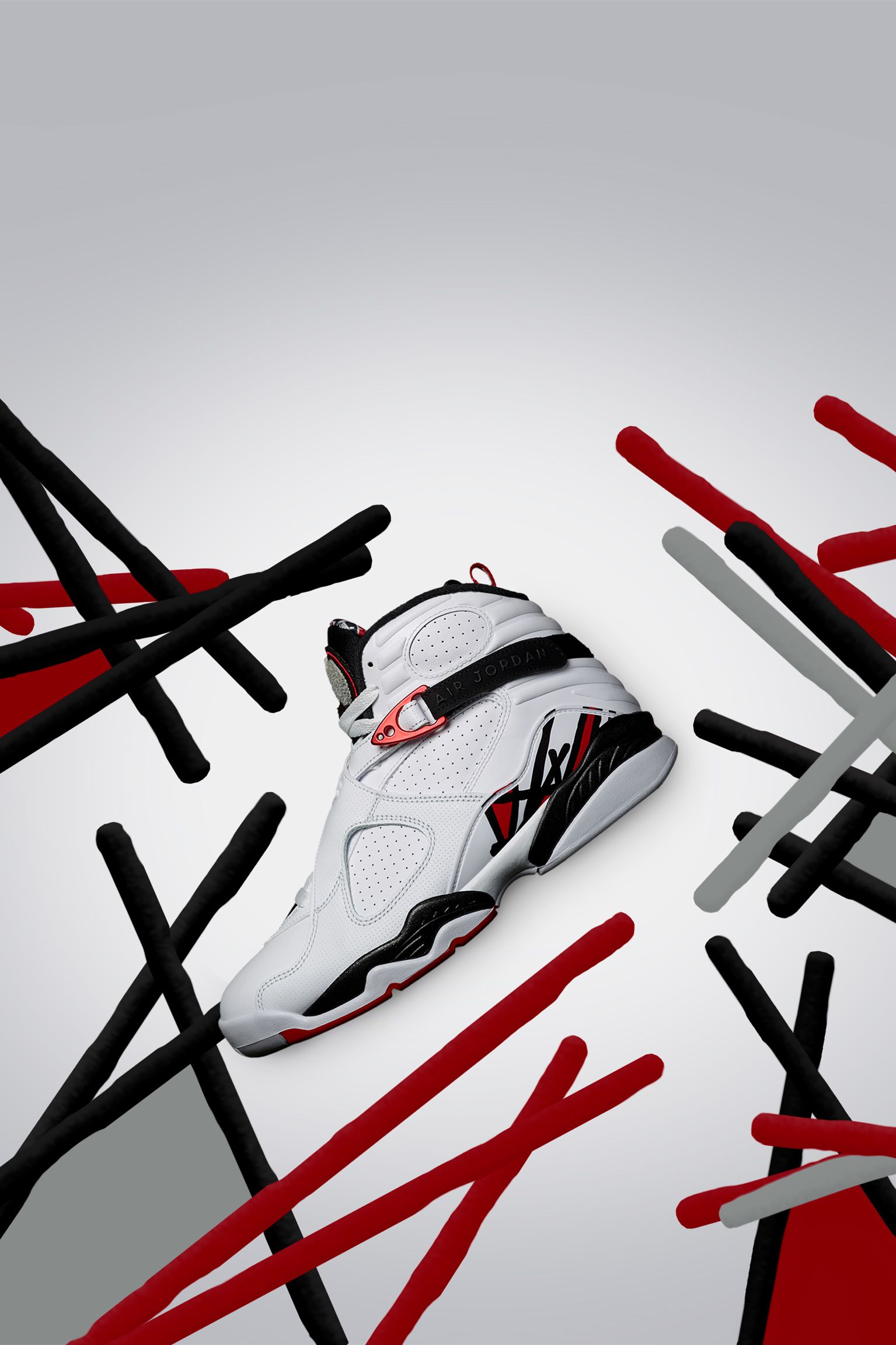 Quizás posterior invernadero Air Jordan 8 Retro "White &amp; Black &amp; Gym Red". Nike SNKRS ES