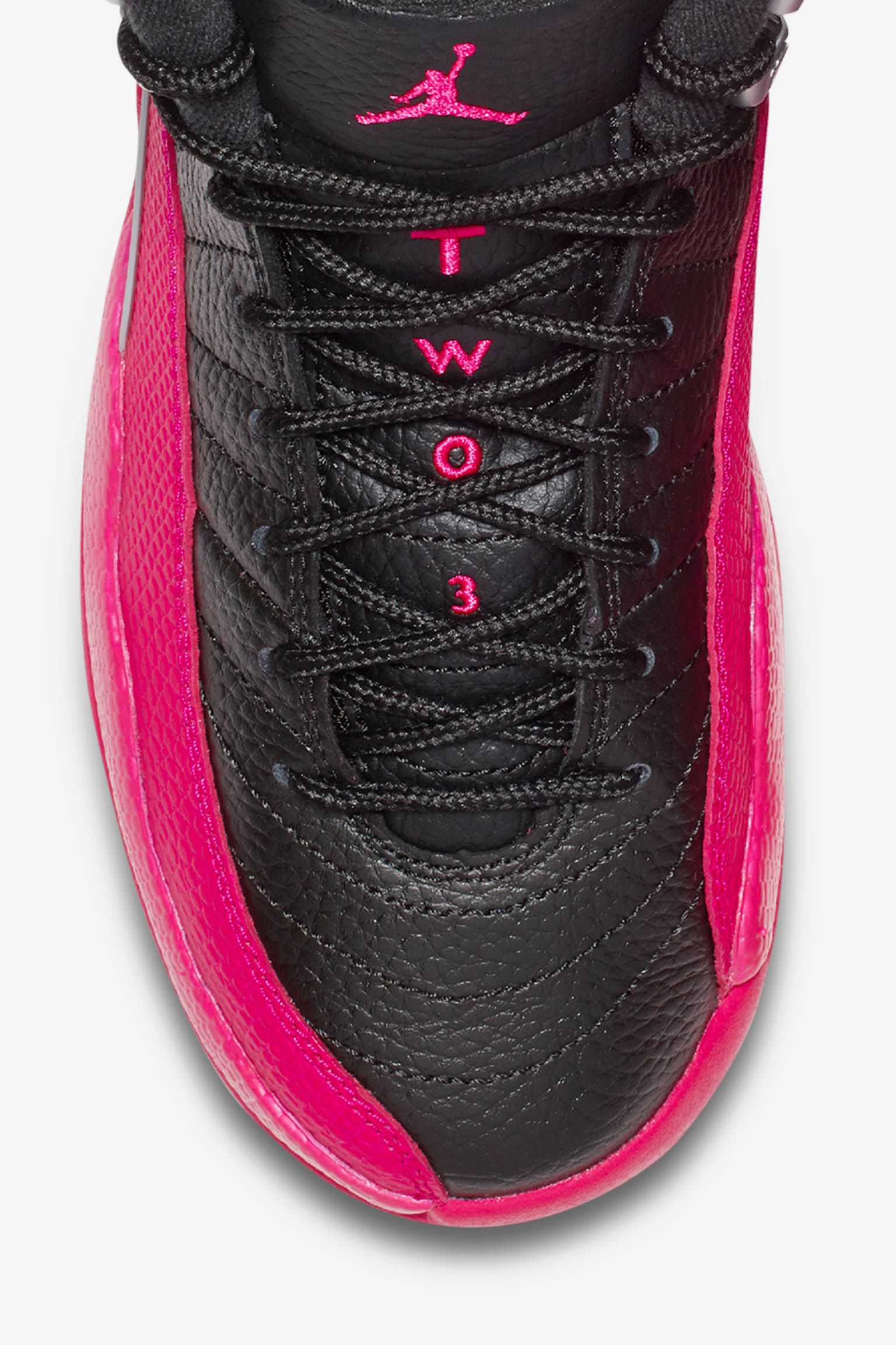 black and hot pink jordan 12s
