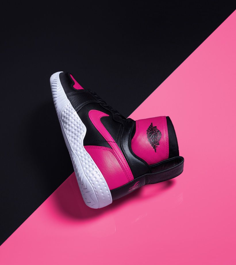 NikeCourt Flare AJ1 « Black &amp; Hyper Pink » pour Femme
