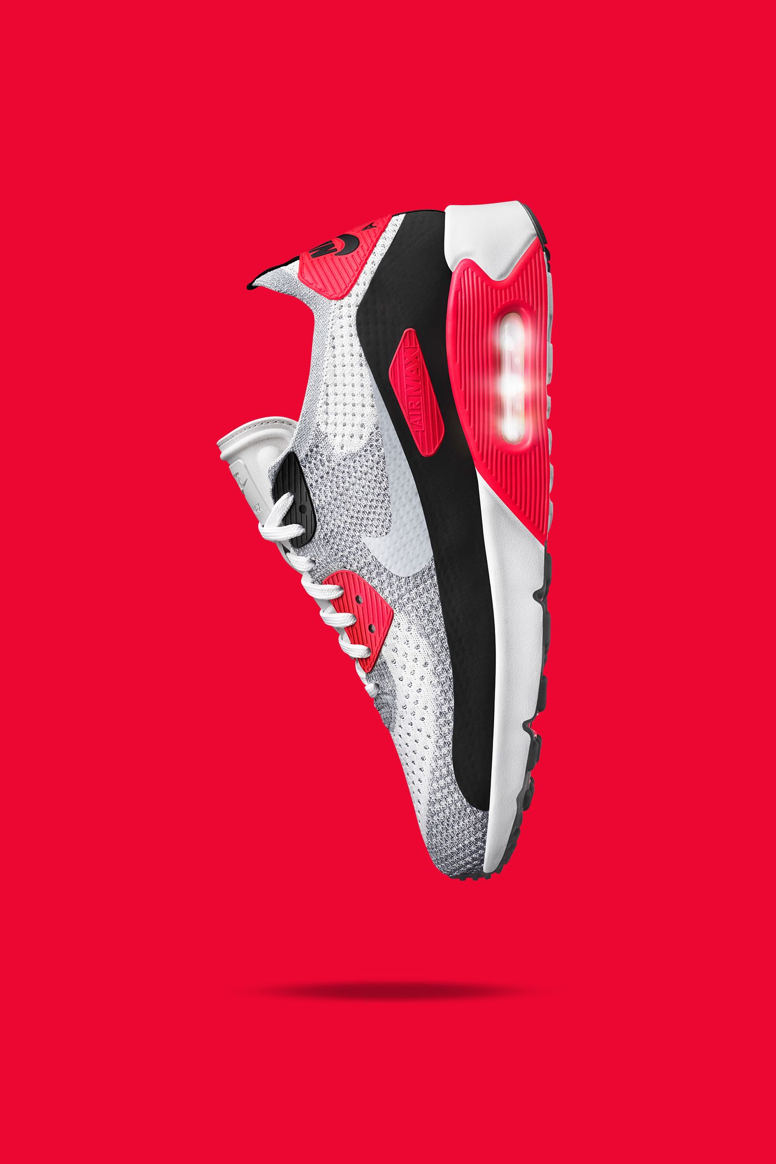 Derivar pintor equilibrar Nike Air Max 90 Ultra 2.0 Flyknit 'White &amp; Bright Crimson'. Nike SNKRS  GB