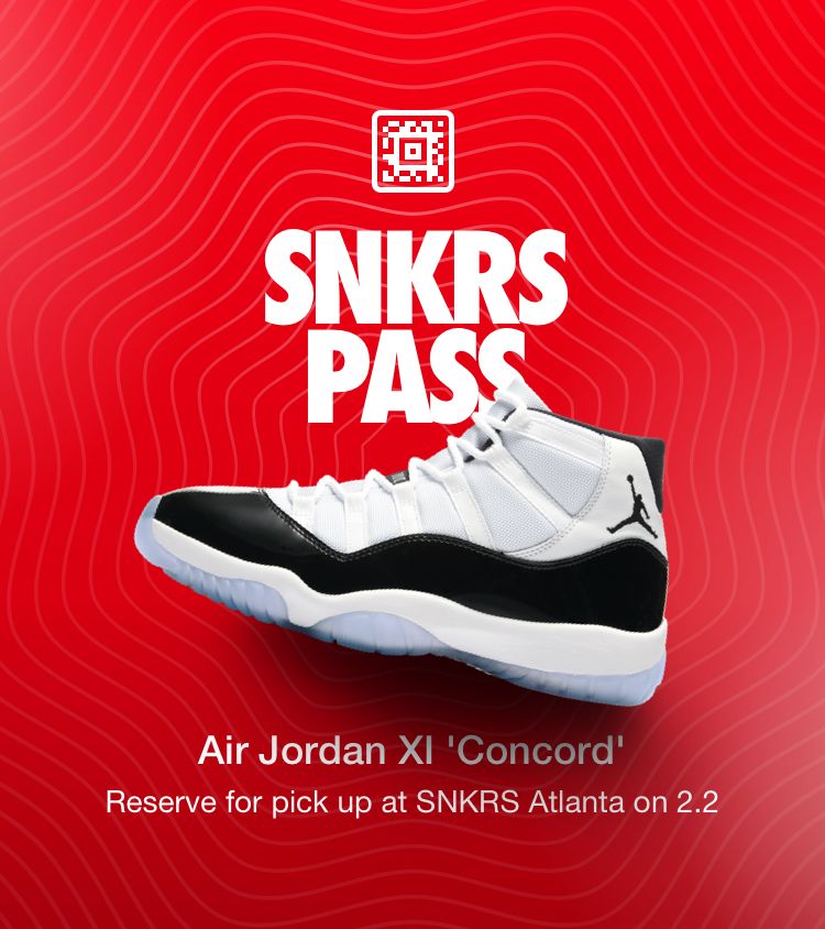 Air Jordan 11 'Concord' SNKRS Pass SNKRS Atlanta. Nike SNKRS