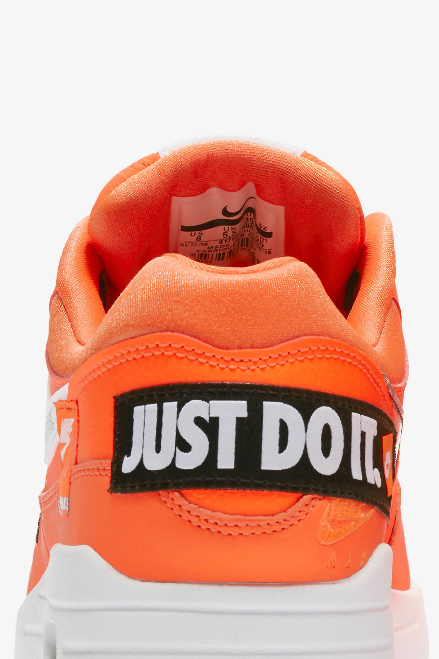 Nike Air Max 1 Just Do It Collection 'Total Orange & White ...