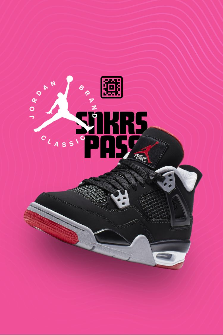 SNKRS Pass: Big Kids' Air Jordan IV 'Bred' Jordan Brand Classic Vegas. Nike SNKRS