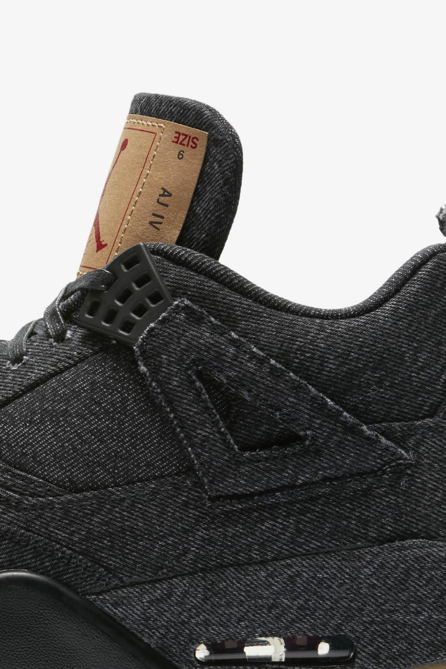 Air Jordan 4 Levi's 'Triple Black' Release Date. Nike SNKRS GB