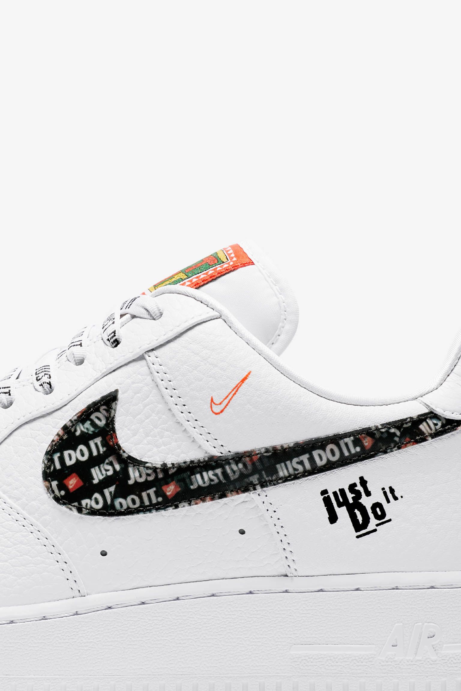 Nike Air Force 1 Premium Just Do It Collection 'White & Total ...
