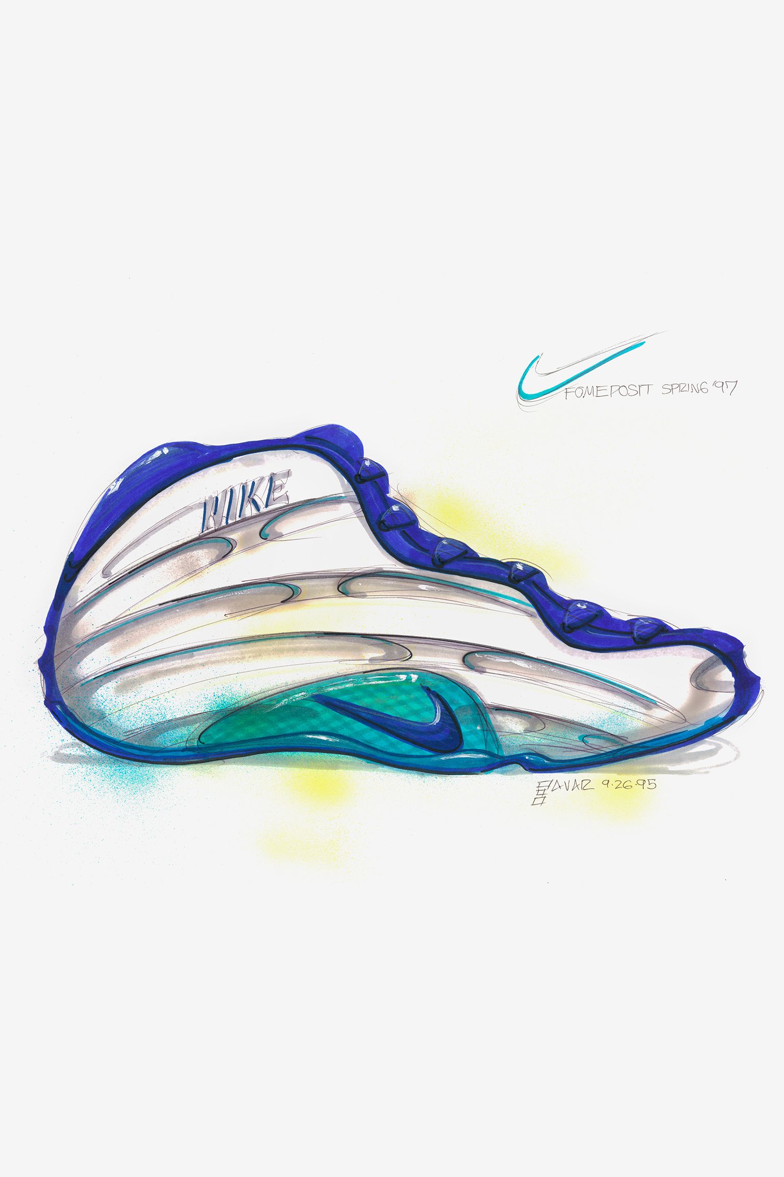 labeled the shoe of the future the original nike air foamposite one was partly inspired by what animal