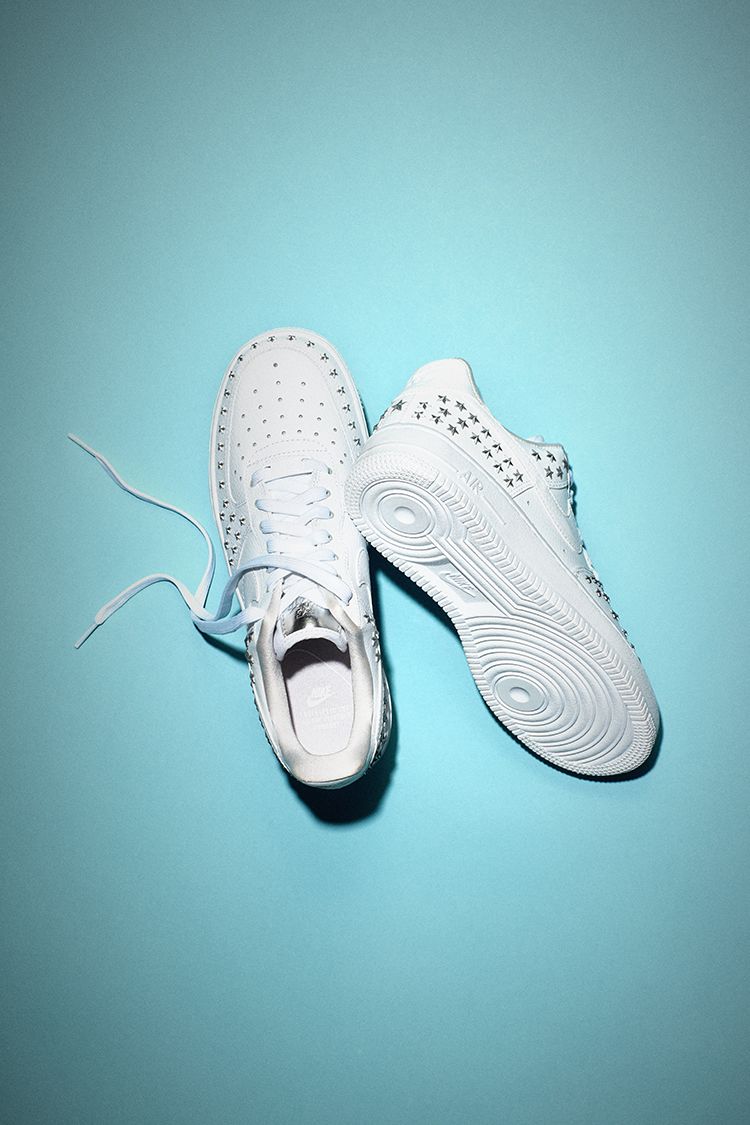 nike air force star studded white