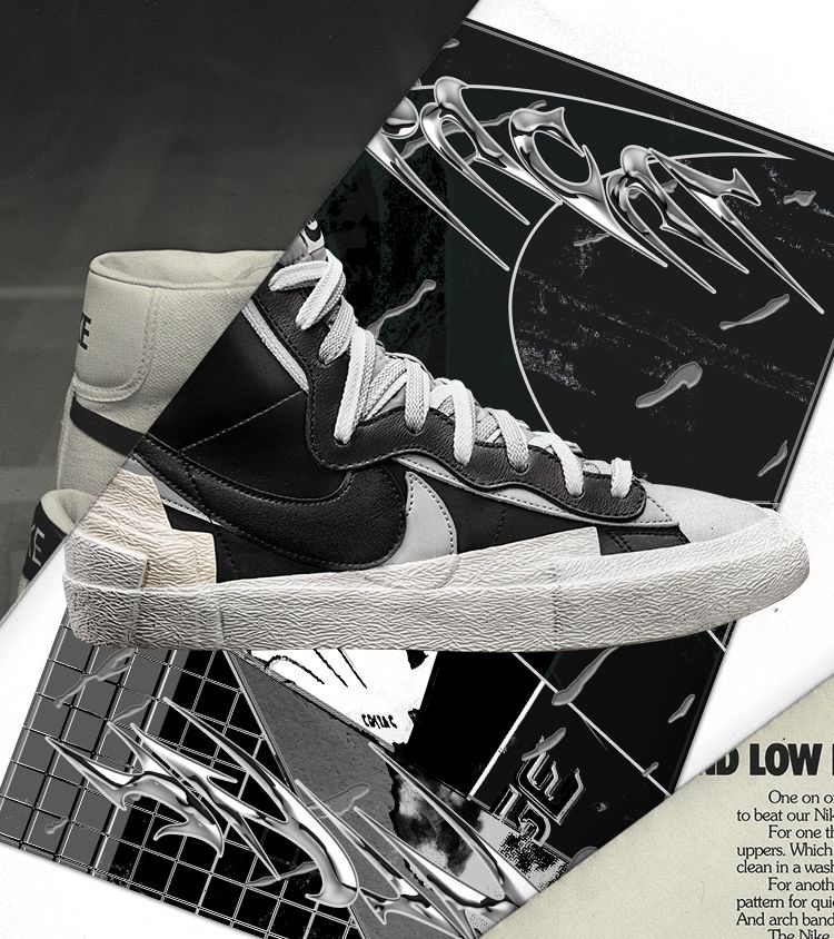sacai x Nike Blazer Mid 'Black/Wolf Grey' Release Date