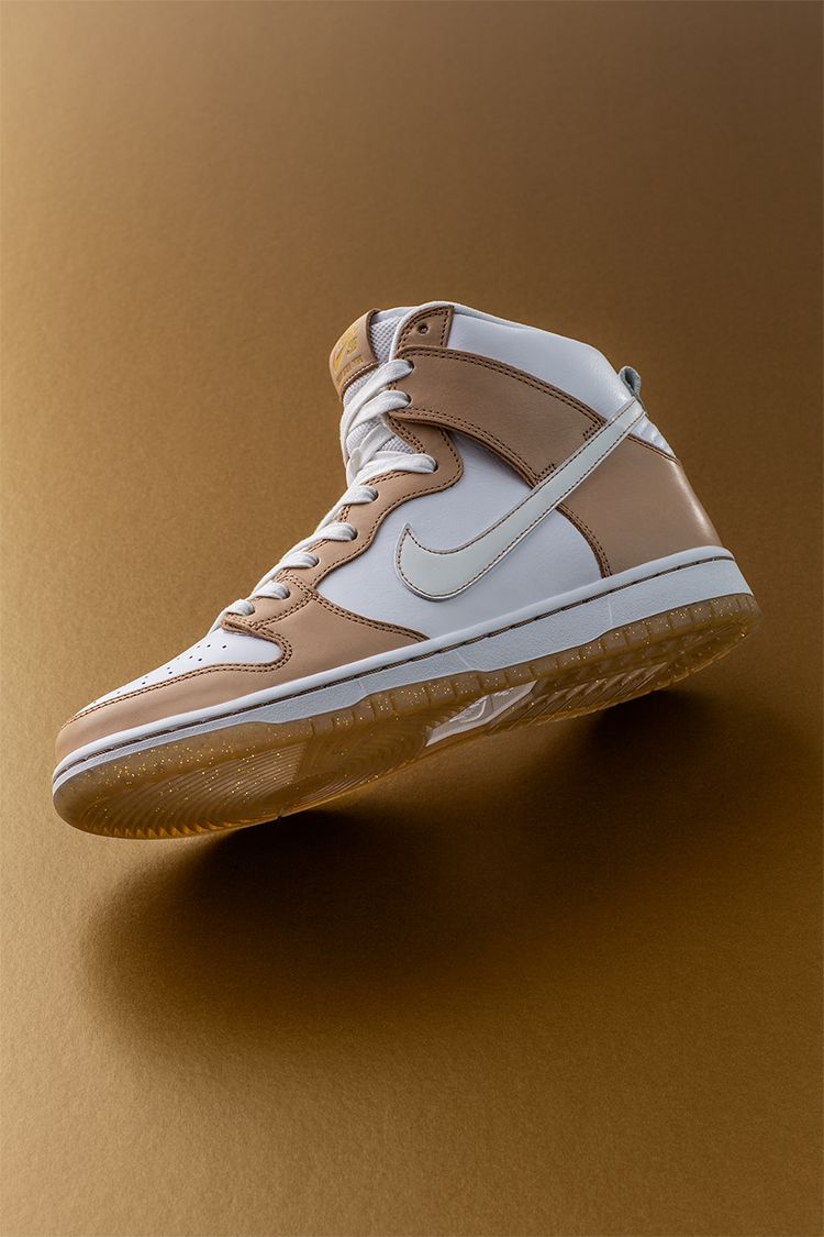 nike high top dunks with journal and paper designs