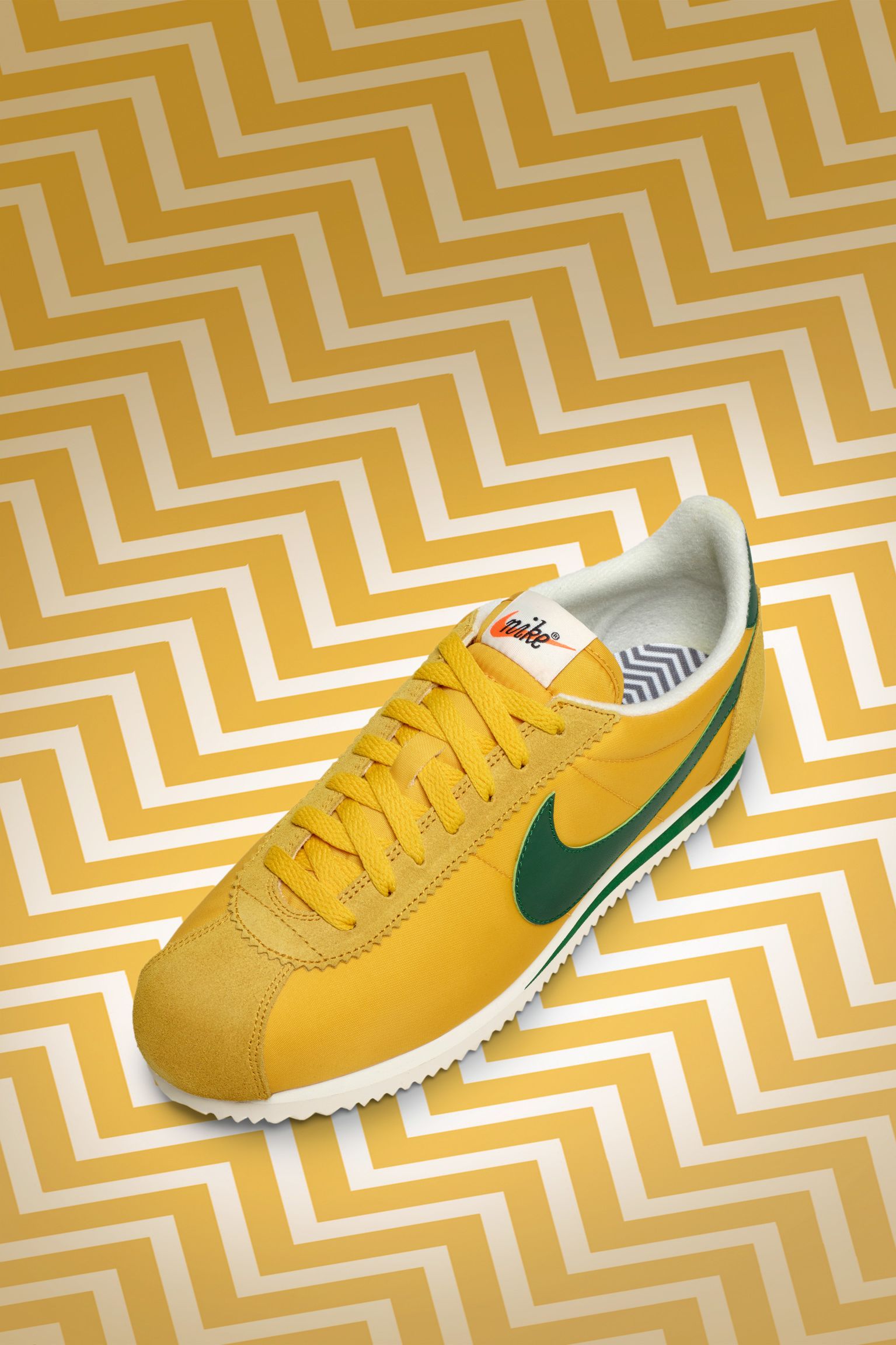 nike cortez yellow green