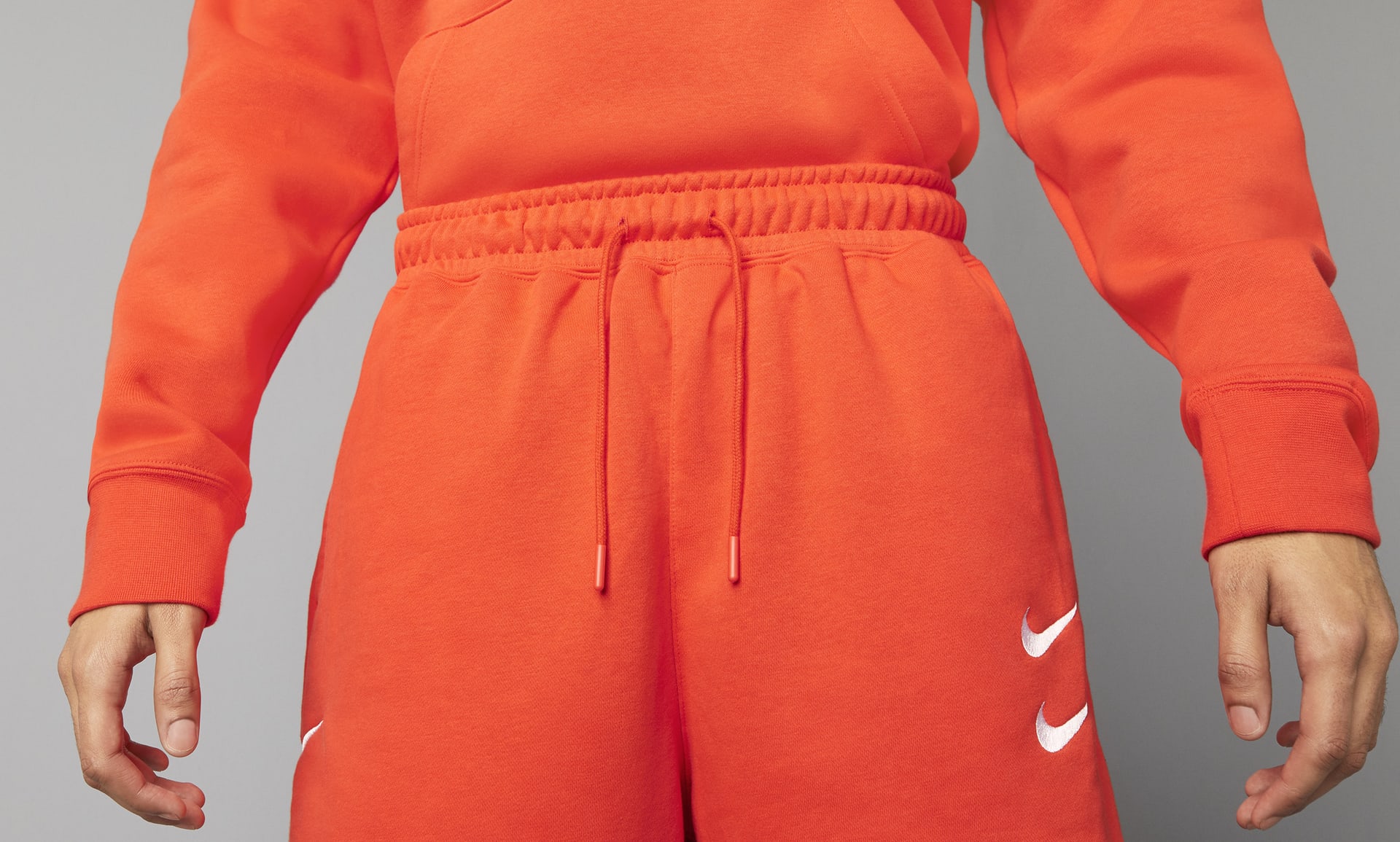 nike double swoosh tracksuit red