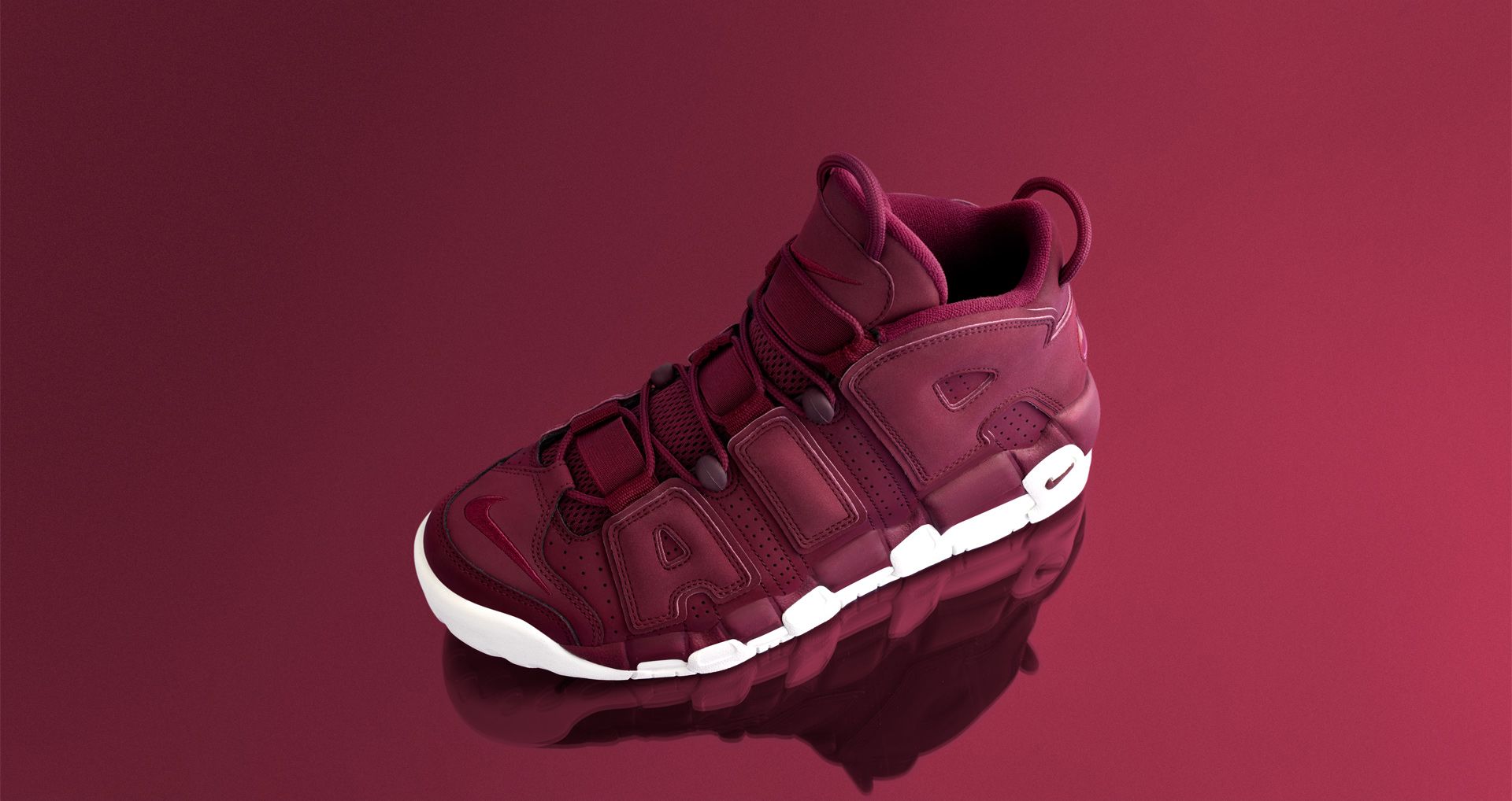nike uptempo maroon