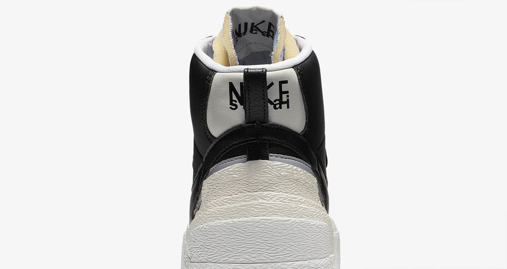 sacai x nike blazer mid black grey