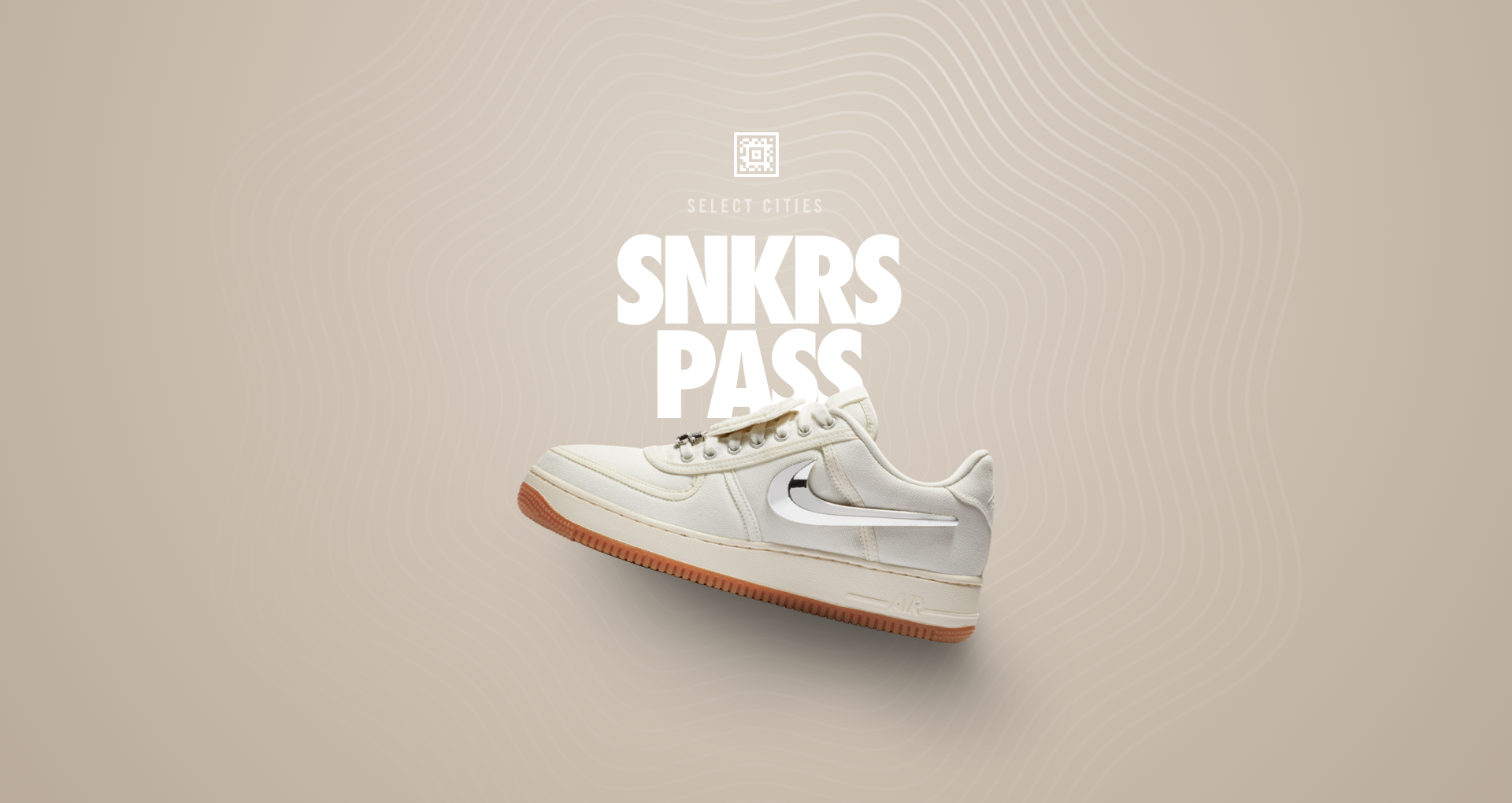 Nike Air Force 1 Low 'Travis Scott' SNKRS Pass Select Cites. Nike SNKRS