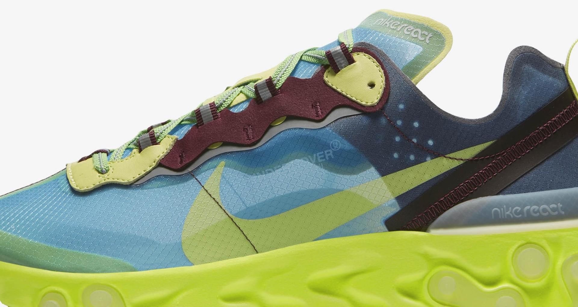 nike x undercover react element 87 lakeside & electric yellow