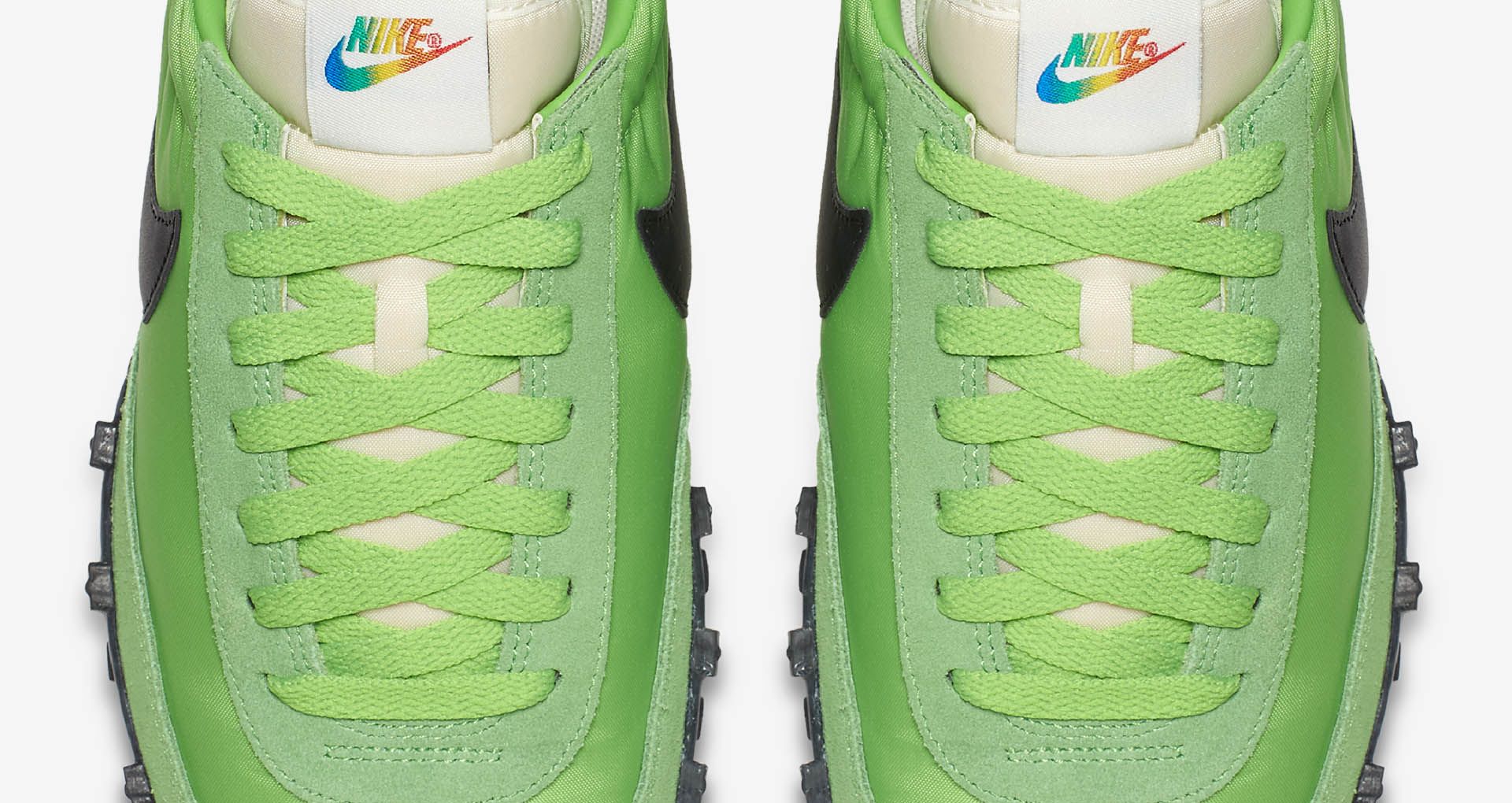 nike waffle racer green yellow