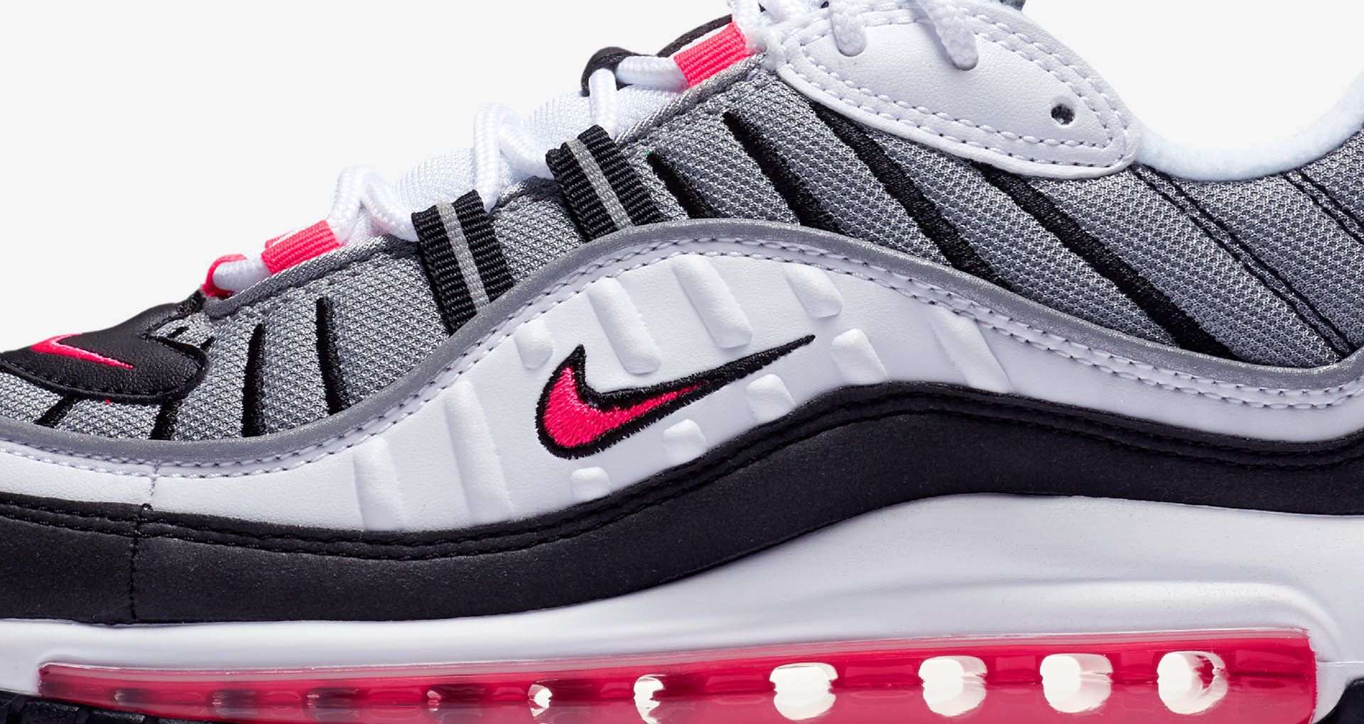 Nike Women's Air Max 98 'White & Solar Red & Reflect Silver' Release ...