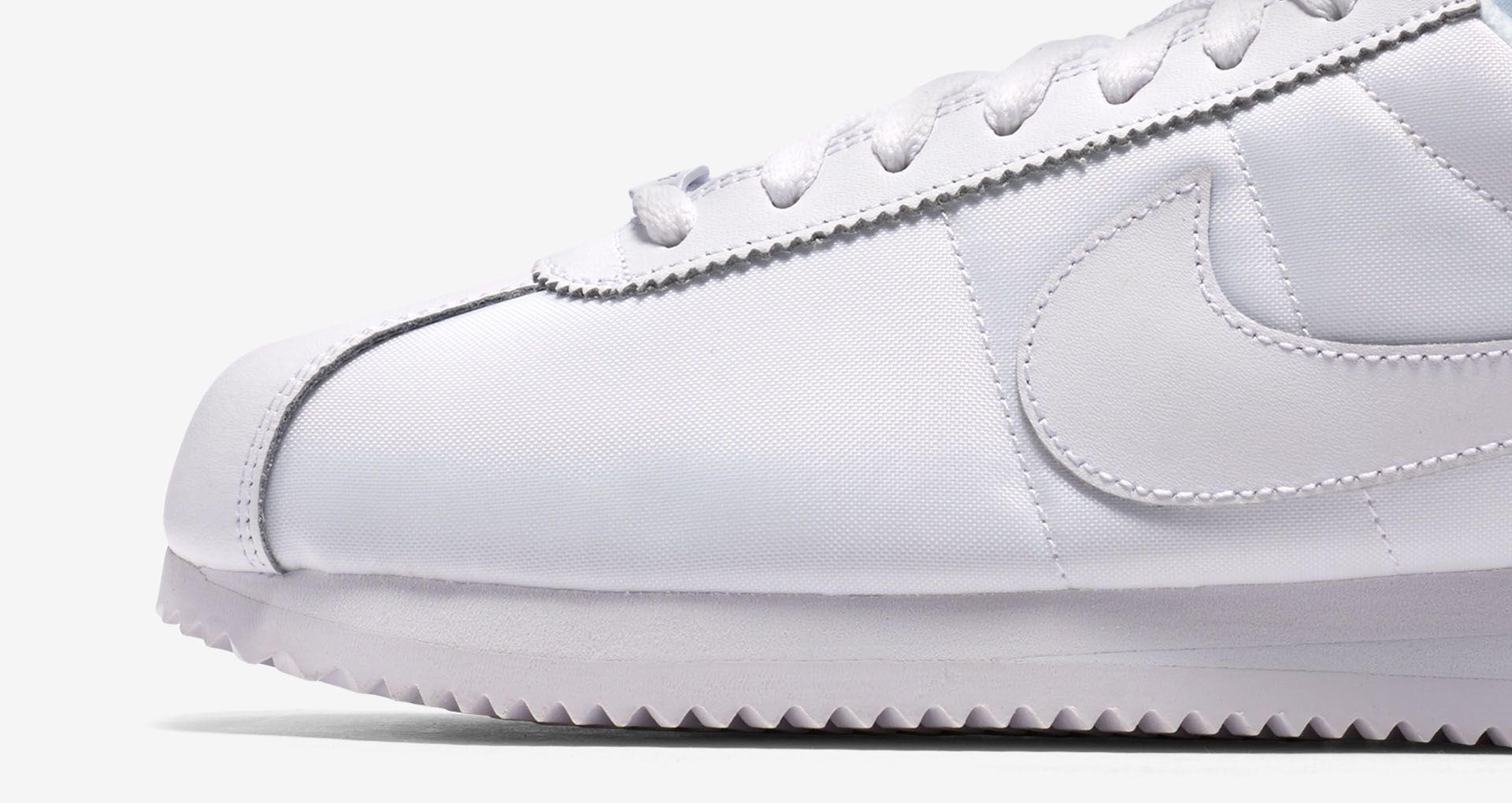white on white nike cortez