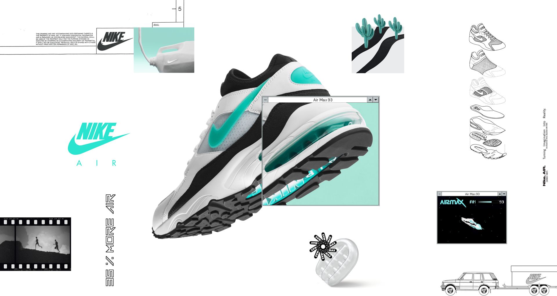 nike air max in black and white
