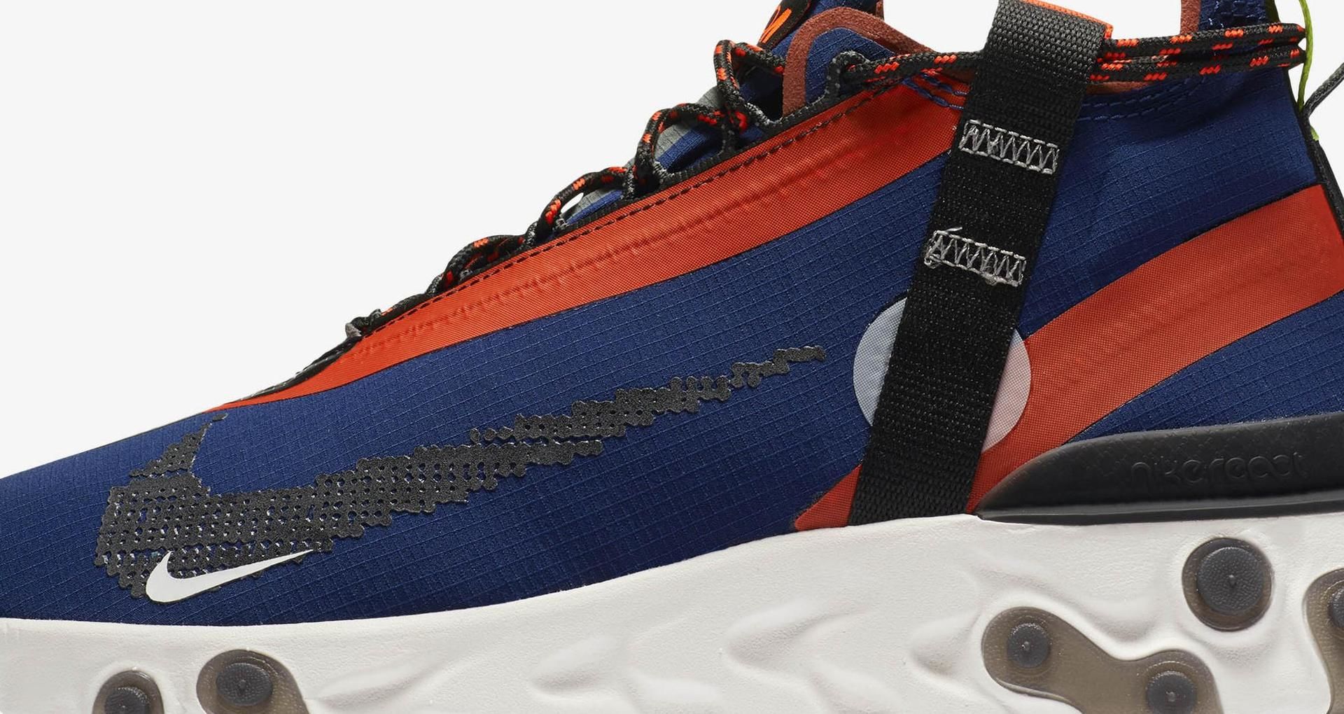 nike react runner mid wr ispa blue void team orange