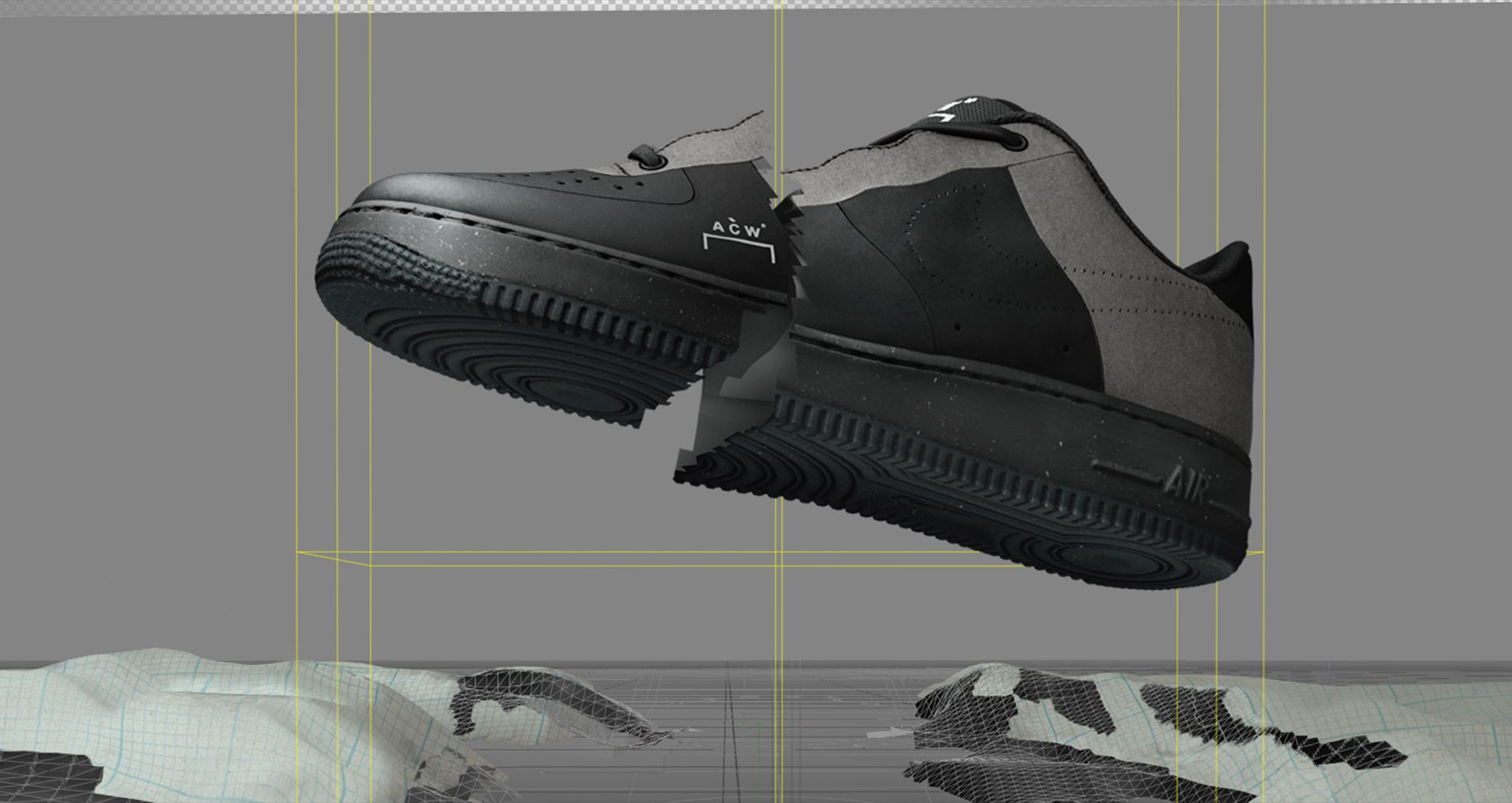 nike air force 1 a cold wall black
