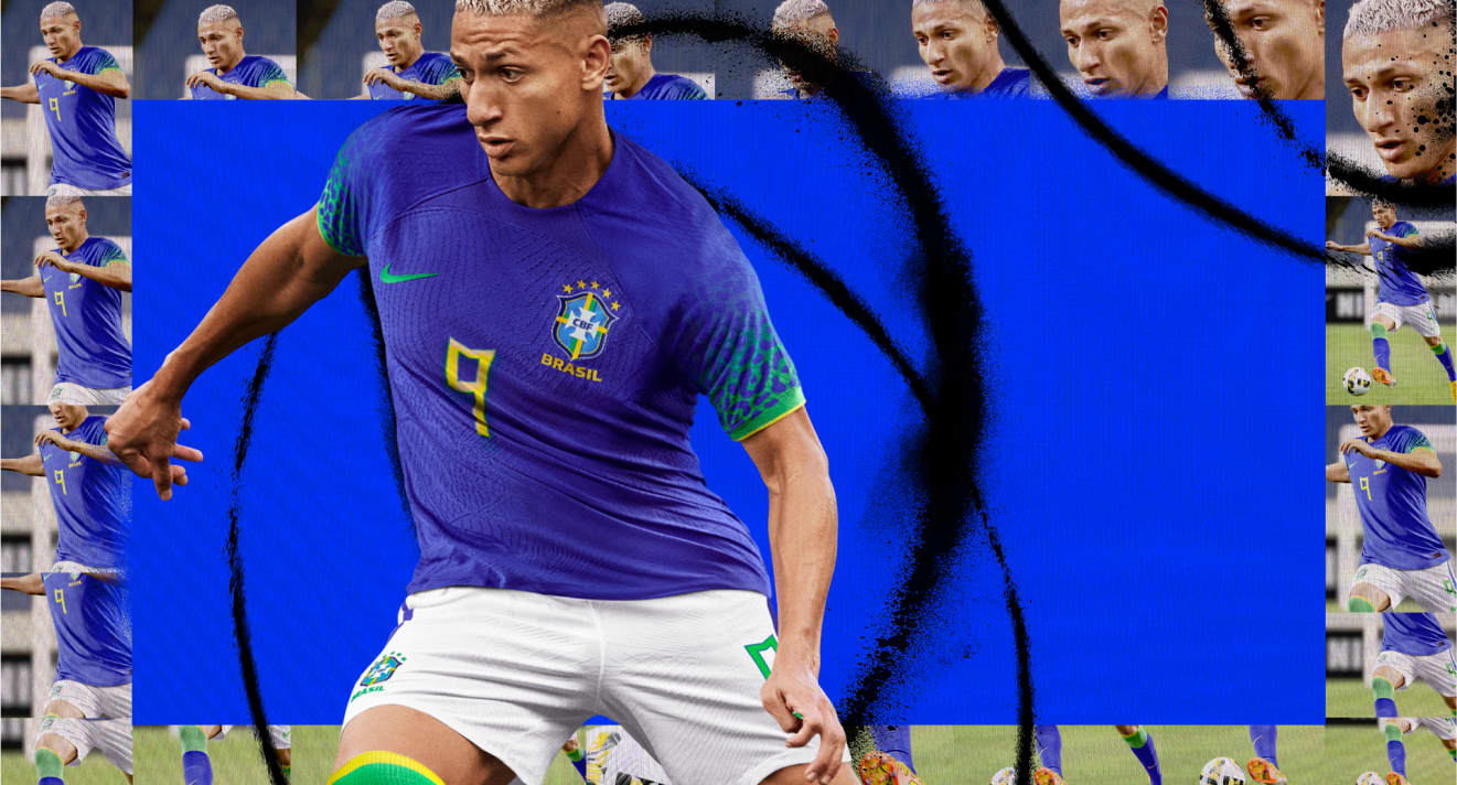 Brazil 2022/23 Stadium Home Men's Nike Dri-FIT Soccer Jersey.