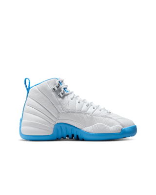 Big Kids' Air Jordan 12 'White and University Blue' (153265-112)