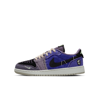 IH2725-500 Big Kids' jordan 1 Low 'Regency Purple and Dark Raisin'