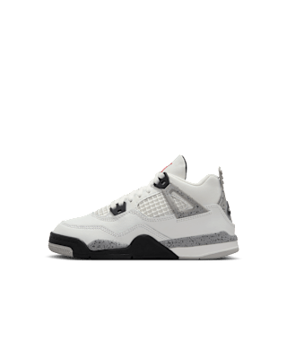 IB4388-100 Little Kids' Jordan 4 'White Cement'