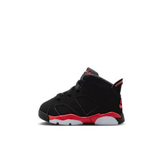 Toddler Jordan 6 Retro 'Infrared Salesman' Black and Light Crimson (IQ1280-001)