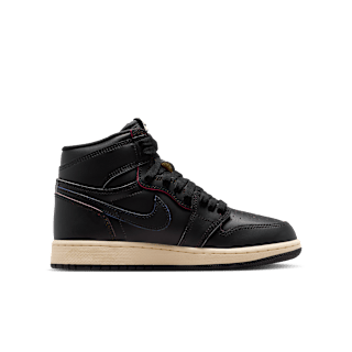 Big Kid's Air Jordan 1 High OG 'Black and Muslin' (FD1437-002)