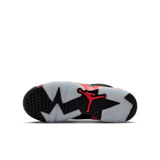 Big Kids' Air Jordan 6 Retro 'Infrared Salesman' Black and Light Crimson (IQ1275-001)