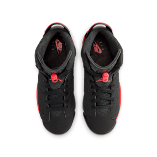 Big Kids' Air Jordan 6 Retro 'Infrared Salesman' Black and Light Crimson Release Date