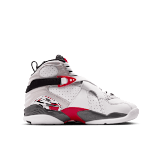 Big Kids' Air Jordan 8 'White and True Red' (305368-100)