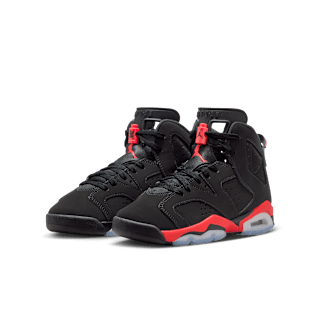 Big Kids' Air Jordan 6 Retro 'Infrared Salesman' Black and Light Crimson Release Date