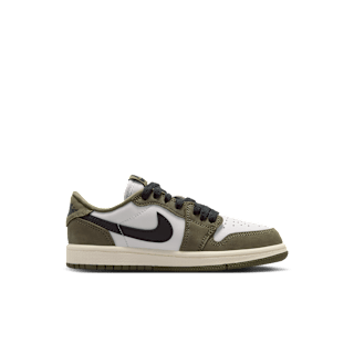 Little Kids' Jordan 1 Low 'Medium Olive and Summit White' (HQ6996-200)