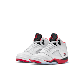 Little Kids' Jordan 5 'Fire Red' "Black Tongue" (HQ7979-101)