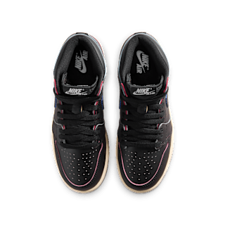 Big Kid's Air Jordan 1 High OG 'Black and Muslin' (FD1437-002)