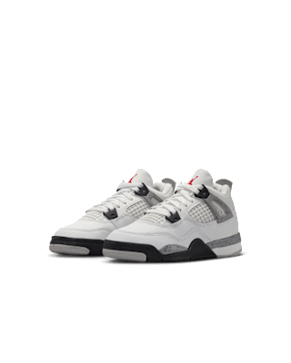 IB4388-100 Little Kids' Jordan 4 'White Cement'